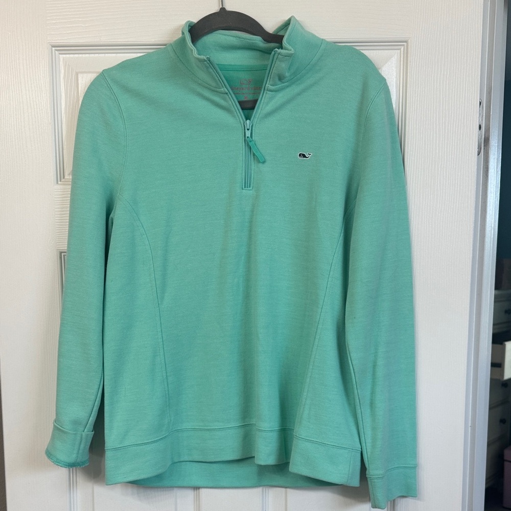 Vineyard Vines Women's Mint Quarter-Zip Sweater